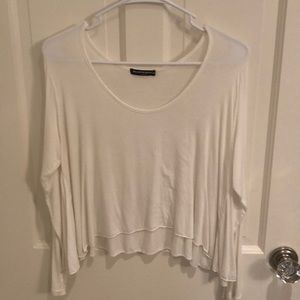 brandy melville white long sleeve top